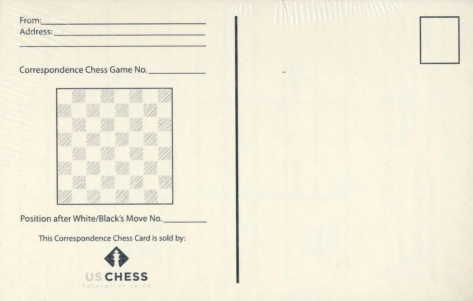 example of a correspondence chess postcard