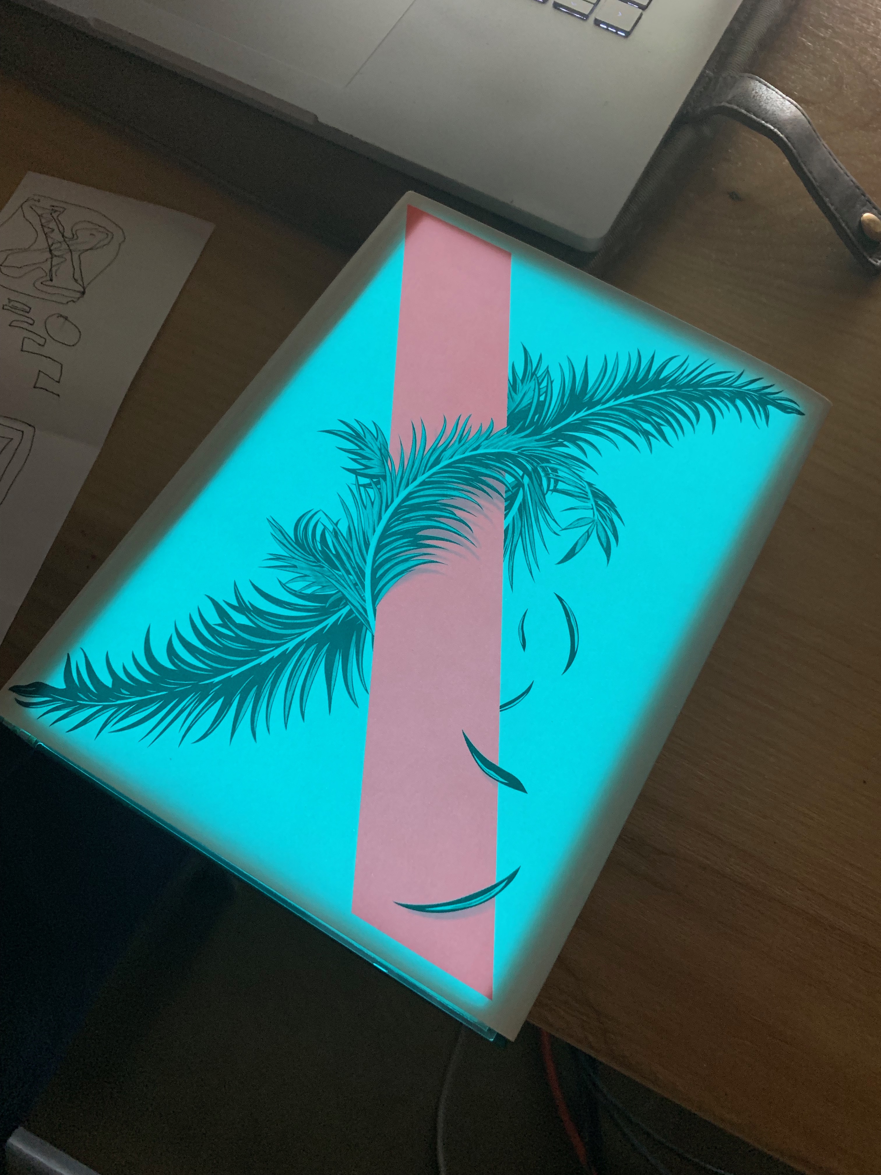 Electroluminescent dust jacket detail
