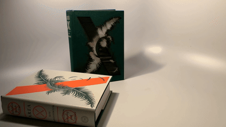 Electroluminescent dust jacket in motion